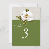 Chic Witte Magnolia Ontvangst Tafelnummer (Achterkant)