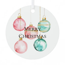 Chic Witte Munt Roze Gouden Kerst Ornamenten