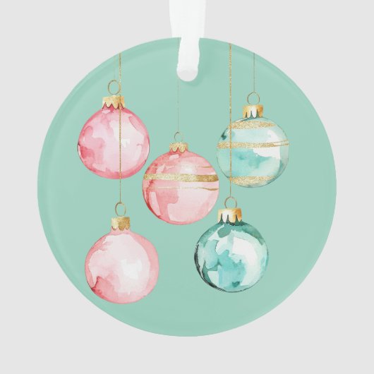 Chic Witte Munt Roze Gouden Kerst Ornamenten (achterkant)