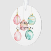 Chic Witte Munt Roze Gouden Kerst Ornamenten (voorkant)