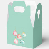 Chic Witte Munt Roze Gouden Kerst Ornamenten Bedankdoosjes (Open)