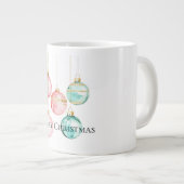 Chic Witte Munt Roze Gouden Kerst Ornamenten Grote Koffiekop (Voorkant rechts)