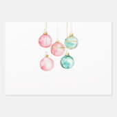 Chic Witte Munt Roze Gouden Kerst Ornamenten Inpakpapier Vel (Voorkant 2)