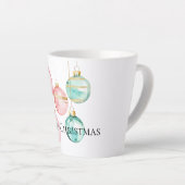 Chic Witte Munt Roze Gouden Kerst Ornamenten Latte Mok (Rechterhoek)