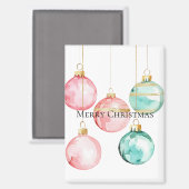 Chic Witte Munt Roze Gouden Kerst Ornamenten Magneet (Voorkant / Achterkant)