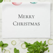 Chic Witte Munt Roze Gouden Kerst Ornamenten Theedoek (Gevouwen)