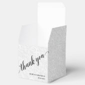 Chic Witte op Witte Filigree Trouw Dank Je Bedankdoosjes (Geopend)