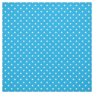 Chic witte polka stippen op stof met luchtblauw pa