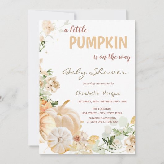 Chic Witte Pompoenen Bloemen Kaart (Voorkant)