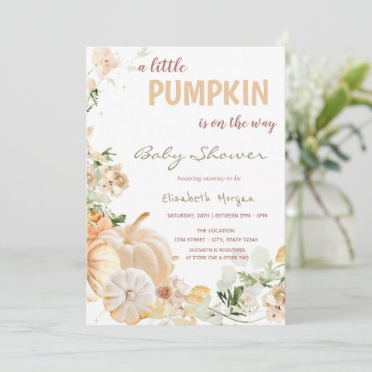 Chic Witte Pompoenen Bloemen Kaart (Staand voorkant)