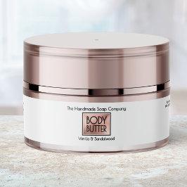 Chic Witte Roze Gouden Body Butter Pot Label