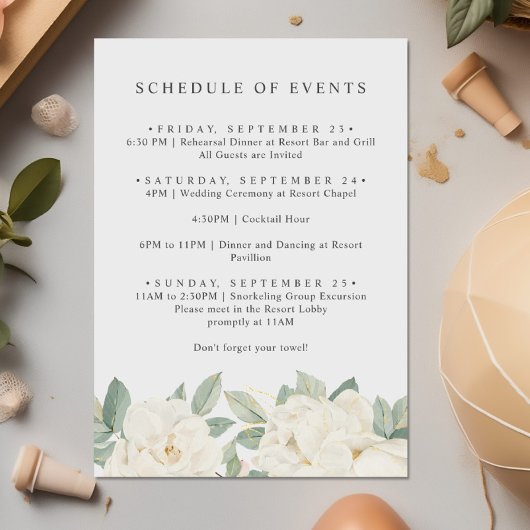 CHIC WITTE ROZEN BLOEMEN Lente PROGRAMMA VAN EVENE