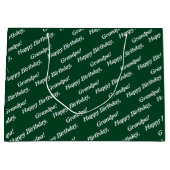 Chic Witte Script Gelukkig Verjaardag, Opa! Groen  Groot Cadeauzakje (Voorkant)