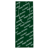 Chic Witte Script Gelukkige Verjaardag, Opa! Groen Wijn Cadeautas (Achterkant)