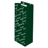 Chic Witte Script Gelukkige Verjaardag, Opa! Groen Wijn Cadeautas (Voorkant Gekanteld)