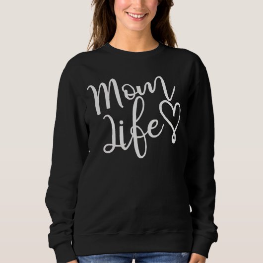 Chic Witte Script Moeder Leven Hart Trui (Voorkant)
