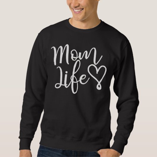 Chic Witte Script Moeder Leven Hart Trui (Voorkant)