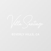 Chic Witte Script Thuis Verblijfnaam Raamsticker (Vel)