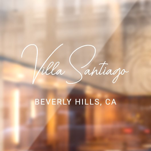 Chic Witte Script Thuis Verblijfnaam Raamsticker (Vel 2)