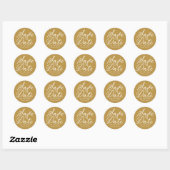 Chic Witte Script Trouw Save The Date Goud Ronde Sticker (Vel)