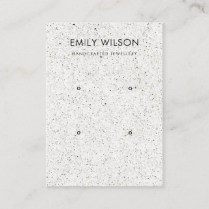 CHIC WITTE TERRAZZO TEXTURE 2 OORBEL DISPLAY LOGO VISITEKAARTJE