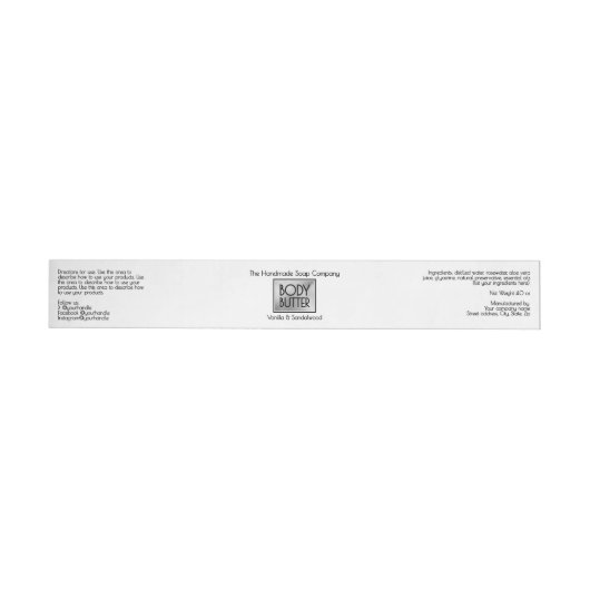 Chic Witte Zilveren Body Butter Pot Label (Individueel)