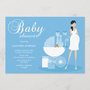 Chic Woman Baby shower Invitation - Boy Kaart
