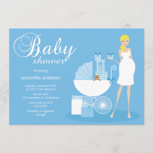 Chic Woman Baby shower Invitation - Boy Kaart