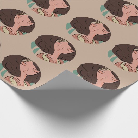 Chic Woman Plant Lover Blogger Cadeaupapier (Hoek)