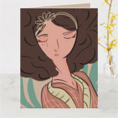 Chic Woman Plant Lover Blogger Kaart (Gele Bloem)