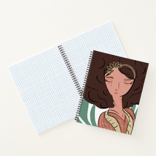 Chic Woman Plant Lover Blogger Notitieboek (Binnen)