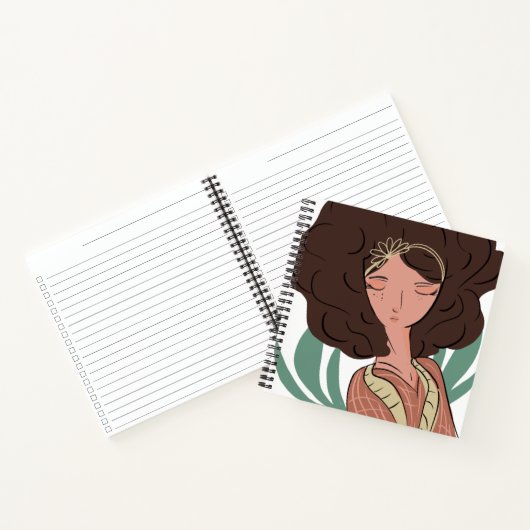 Chic Woman Plant Lover Blogger Notitieboek (Binnen)