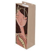 Chic Woman Plant Lover Blogger Wijn Cadeautas (Voorkant Gekanteld)