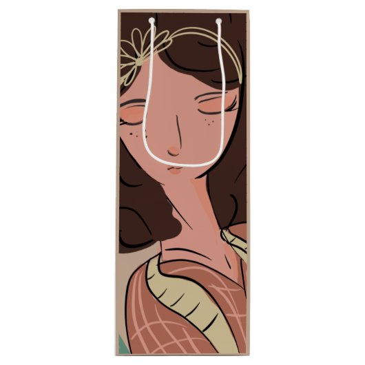 Chic Woman Plant Lover Blogger Wijn Cadeautas (Voorkant)