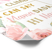 Chic Woodland 1st Birthday Milestone Birth Stats Poster (Hoek)