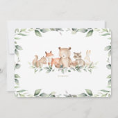 Chic Woodland Animals 1st Birthday Wild One Photo Kaart (Achterkant)