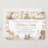 Chic  Woodland Animals Baby shower Kaart (Voorkant)