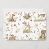 Chic Woodland Animals Baptism Christening Kaart (Achterkant)