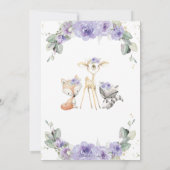 Chic Woodland Animals Floral Greenery Baby shower Bedankkaart (Achterkant)