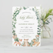 Chic Woodland Animals Greeneral Neutral Baby showe Kaart (Staand voorkant)