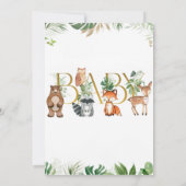 Chic Woodland Animals Greenery Baby shower Kaart (Achterkant)