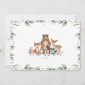 Chic Woodland Animals Greenery Baby shower Neutral Kaart (Achterkant)