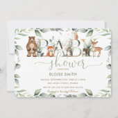 Chic Woodland Animals Greenery Baby shower Neutral Kaart (Voorkant)