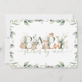 Chic Woodland Animals Greenery Baby shower per pos Kaart (Achterkant)