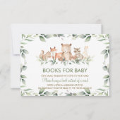 Chic Woodland Animals Greenery Books for Baby Card Kaart (Voorkant)