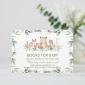 Chic Woodland Animals Greenery Books for Baby Card Kaart (Staand voorkant)