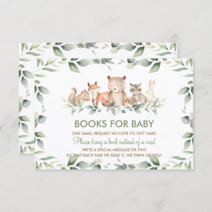 Chic Woodland Animals Greenery Books for Baby Card Kaart