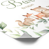 Chic Woodland Animals Greenery Dessert Bar Sign Poster (Hoek)