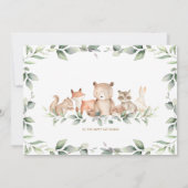 Chic Woodland Animals Greenery Diaper Raffle Kaart (Achterkant)