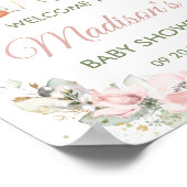 Chic Woodland Animals Greenery Floral Welcome Sign Poster (Hoek)